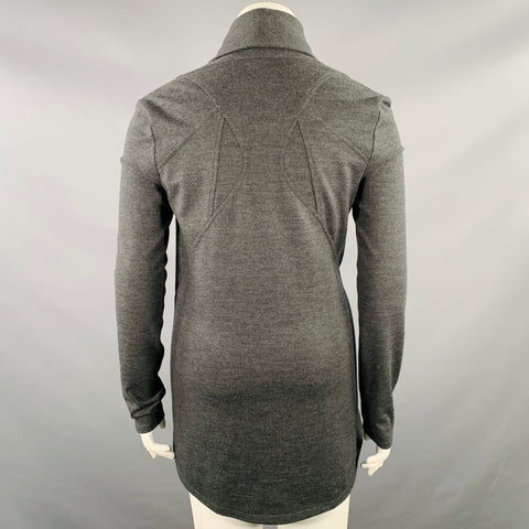 HELMUT LANG Size L Grey Charcoal Wool Zip Up Sweater