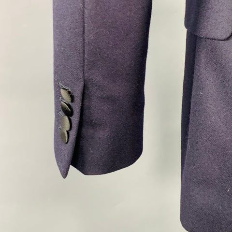 AMI by ALEXANDRE MATTIUSSI Size 40 Navy Black Wool Peak Lapel Sport Coat