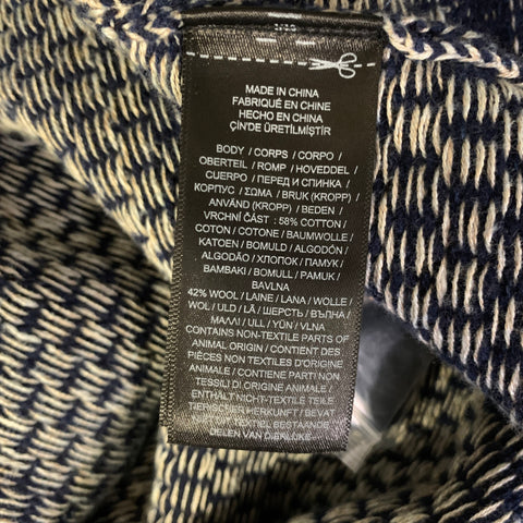 RRL by RALPH LAUREN Size M Blue Beige Abstract Cotton Wool Button Up Cardigan