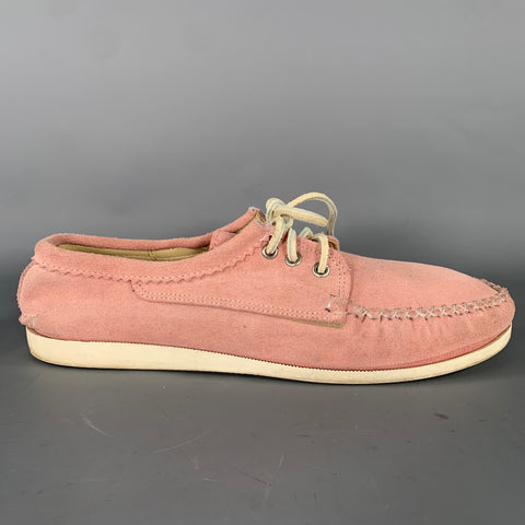 QUODDY Size 10 Pink Distressed Suede Yacht Lace Up Shoes