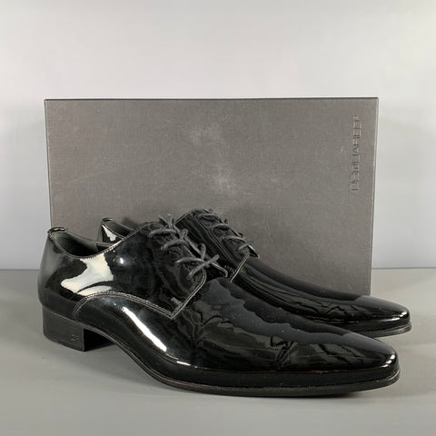DSQUARED2 Size 9.5 Black Solid Leather Lace Up Lace Up Shoes