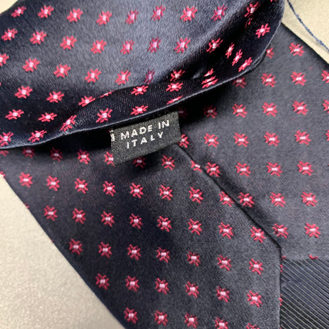 BORRELLI Black Red Geometric Silk Tie