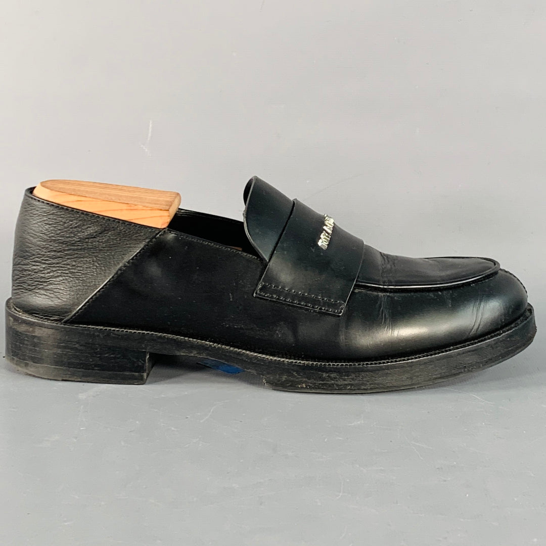 1017 ALYX 9SM Size 8 Black Silver Leather Slip On Loafers
