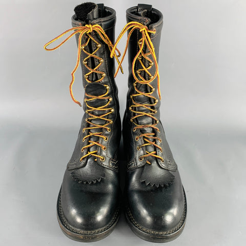 WESCO Size 10 Highliner Black Leather Lace-Up Boots