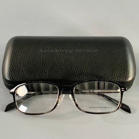 ALEXANDER MCQUEEN Grey Marbled Acetate Sunglasses Eyewear