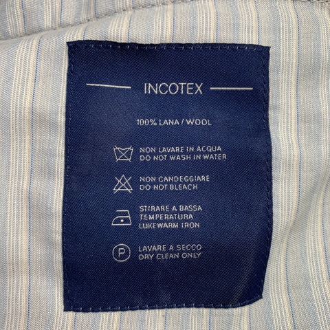 INCOTEX Size 32 Brown Wool Flat Front Dress Pants