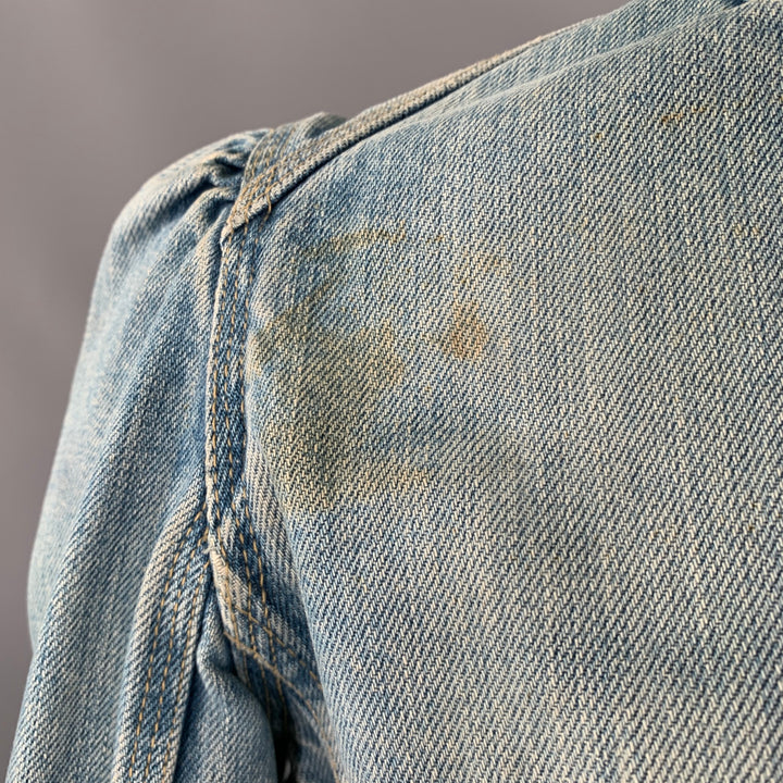 MARC by MARC JACOBS Size 4 Blue Cotton Distressed Jacket