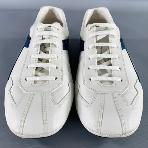 PRADA Size 7.5 -Monte Carlo- White Navy Color Block Sneakers