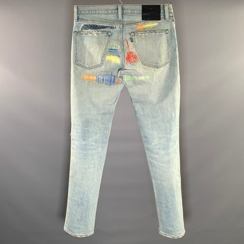 LEVI'S Size 32 Blue Sashiko Cotton Denim Jeans