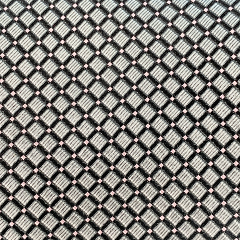 ERMENEGILDO ZEGNA One Size Silver Black Checkered Silk Tie