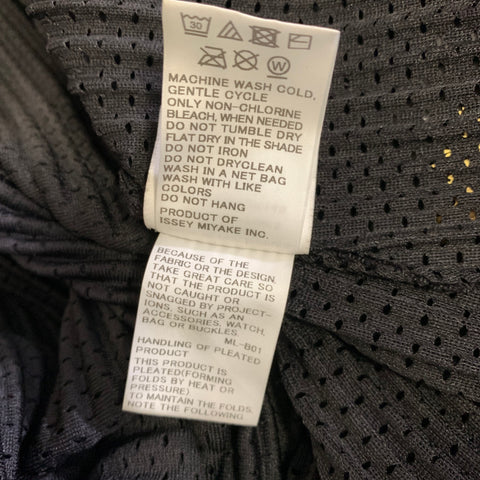 ISSEY MIYAKE Size S Black Pleated Polyester Hooded Coat