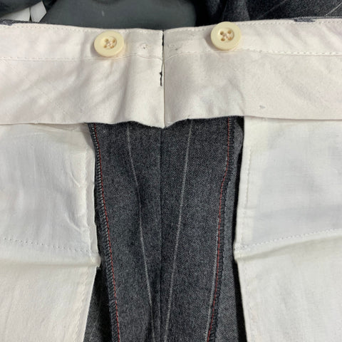 RALPH LAUREN Taille 39 Costume plissé à revers crantés en laine rayée craie grise