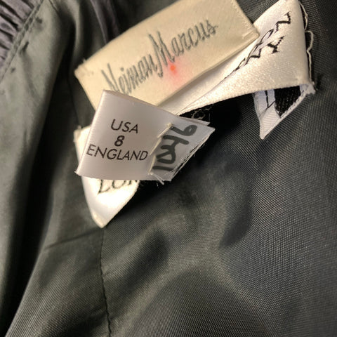 NEIMAN MARCUS Size 8 Grey Silk Ruched Cocktail Dress