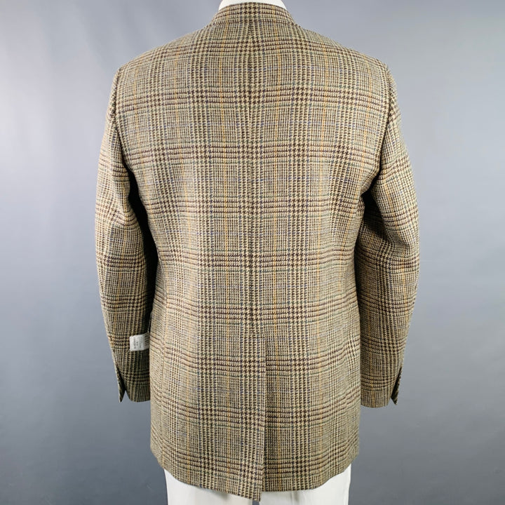 O'CONNELL'S Size 42 Long Brown Green Glenplaid Wool Sport Coat