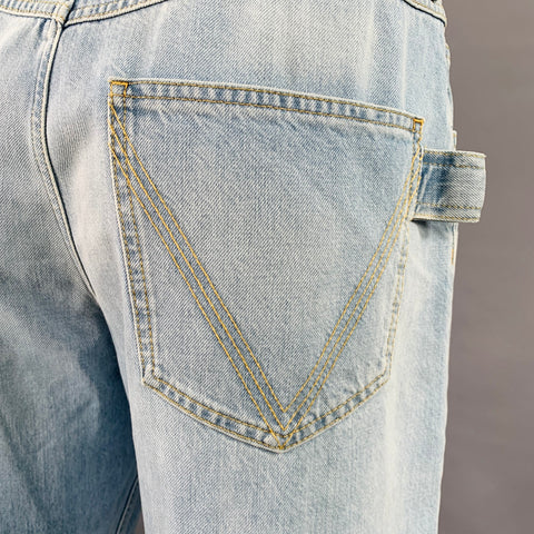 BOTTEGA VENETA Size 36 Blue Wash Denim Button Fly Jeans