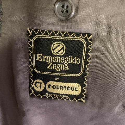 ERMENEGILDO ZEGNA Size 44 Grey Charcoal Heather Peak Lapel Coat
