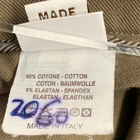BRUNELLO CUCINELLI Size 4 Brown Cotton Blend Twill Flat Front Casual Pants