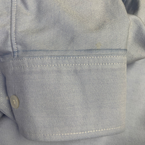 VISVIM Size M Blue Cream Contrast Trim Cotton One Pocket Long Sleeve Shirt