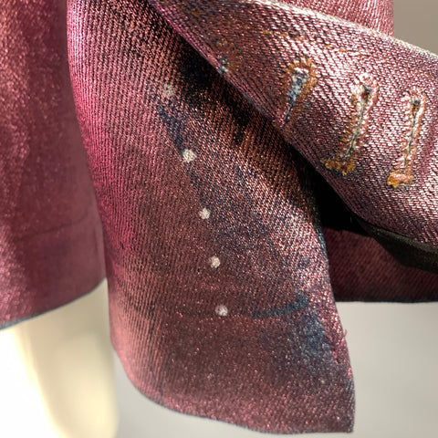 TOM FORD Size XS Pink Denim Metallic Peak Lapel Jacket Indoor Blazer