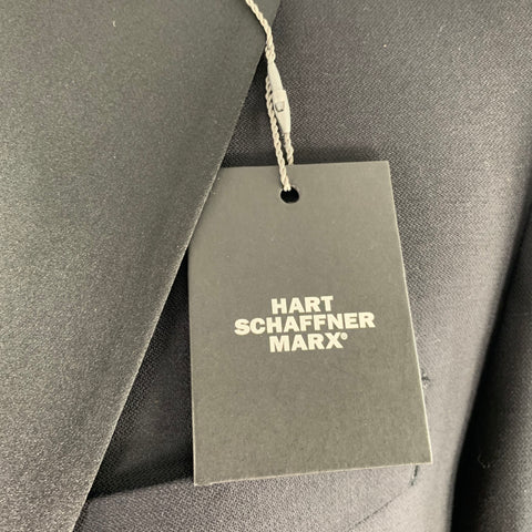 HART SHAFNER & MARX Size 42 Long Black Mixed Fabrics Wool Tuxedo