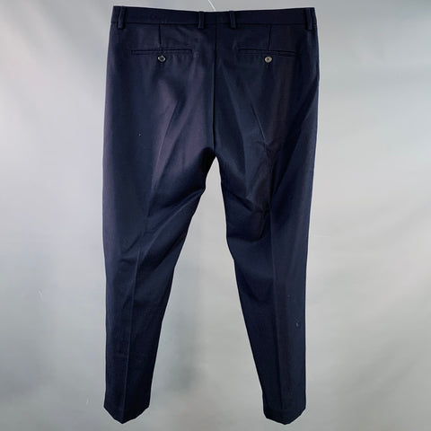 AMI by ALEXANDRE MATTIUSSI Size 34 Navy Twill Polyester Wool Dress Pants