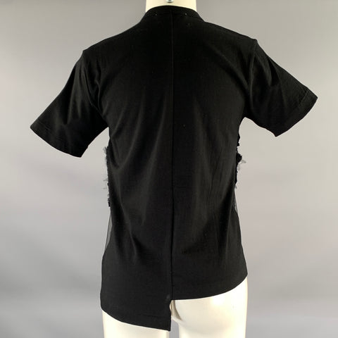 COMME des GARCONS Size XS Black Cotton Deconstructed Mesh T Shirt