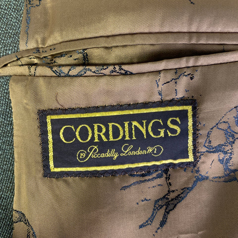 CORDINGS Chest Size 40 Green Textured Wool Notch Lapel Sport Coat