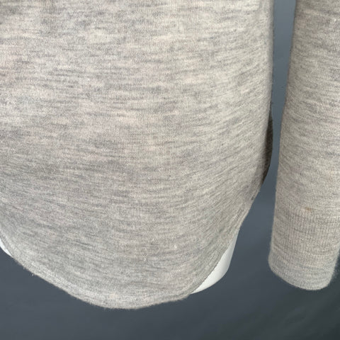 MARGARET OLEARY Size XS Grey Cashmere Heather V-Neck Pullover