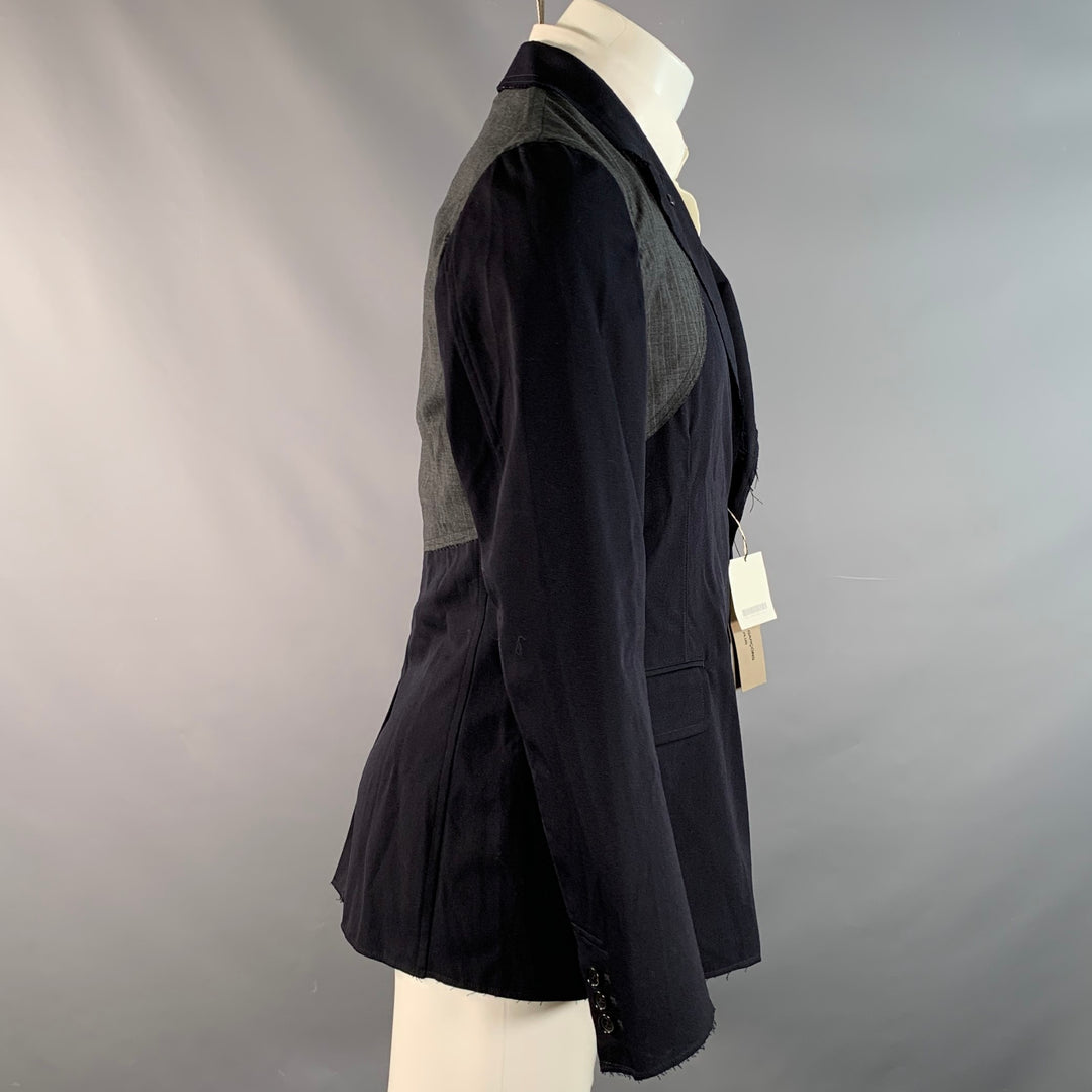 COMME des GARCONS HOMME PLUS Chest Size M Navy Grey Mixed Fabrics Sport Coat