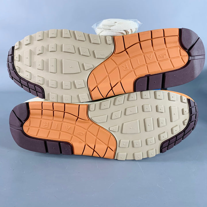 NIKE PATTA AIR MAX x PATTA Size 13 Monarch White Orange Leather Suede Chunky Sole Sneakers