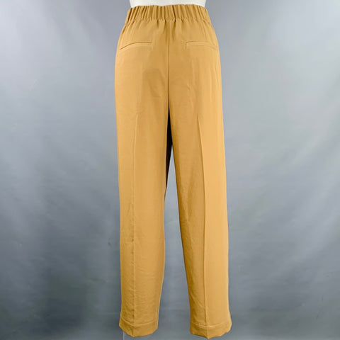 VINCE Size M Tan Polyester Pleated Casual Pants