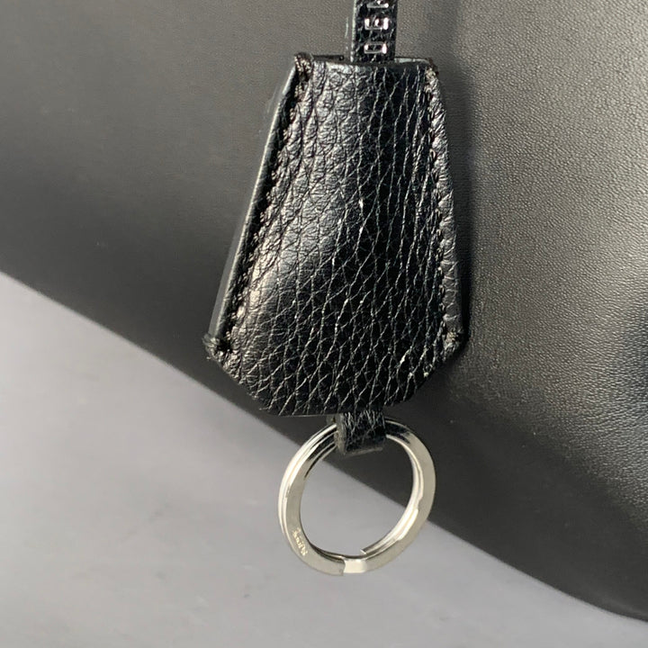 GOLDEN GOOSE Black Silver Leather Top Handle Duffle Bag