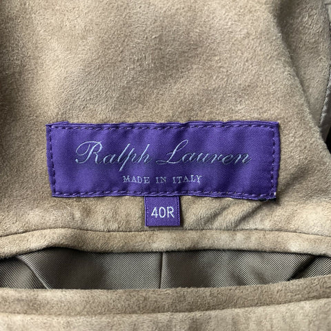 RALPH LAUREN Chest Size 42 Regular Tan Suede Notch Lapel Sport Coat