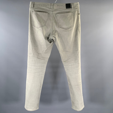 Z ZEGNA Size 36 Grey Cotton Blend Straight Jeans