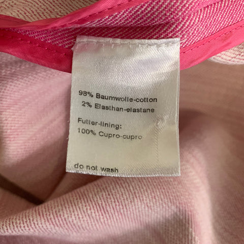 AKRIS Size 8 Pink Cotton  Elastane Contrast Stitch Belted Dress
