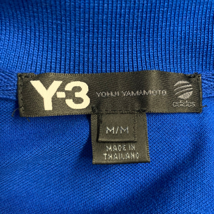 Y-3 Size M Blue Cotton Logo Half Placket Polo