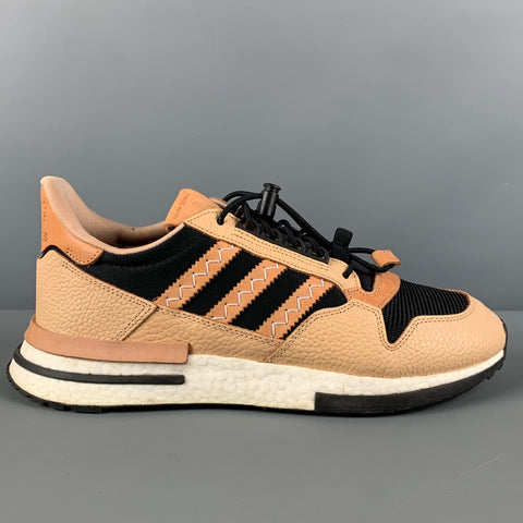 ADIDAS x HENDER SCHEME Size 10.5 Tan Black Mixed Materials Leather Lace Up Sneakers