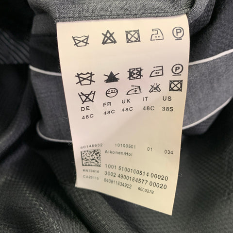 HUGO BOSS Size 38 Grey Virgin Wool Blend Single Breasted Sport Coat
