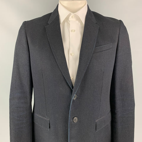 BURBERRY PRORSUM Spring 2015 Size 42 Indigo Blue Denim Notch Lapel Jacket