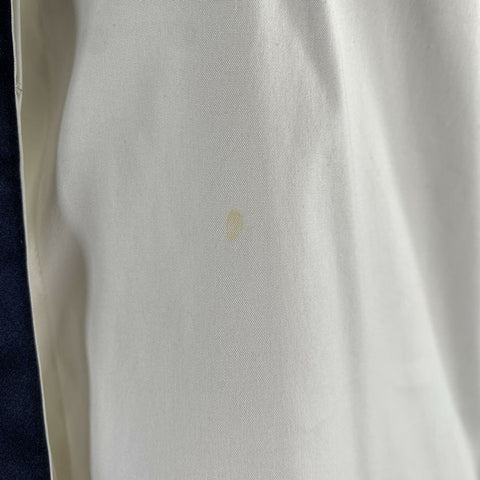 BRUNELLO CUCINELLI Size XL White Navy Cotton Blend Mixed Fabrics Dress Top
