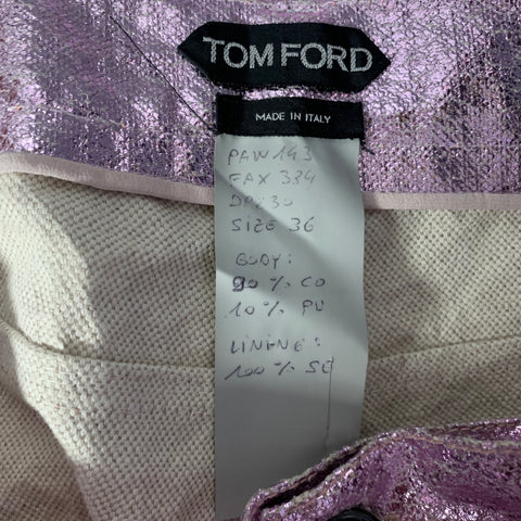 TOM FORD Size M Pink Cotton Blend Metallic Jean Cut Casual Pants