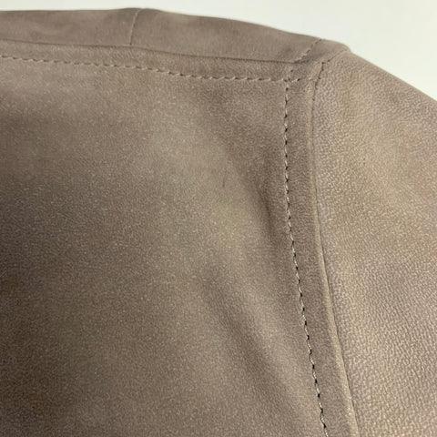 LORO PIANA Size M Brown Suede Leather Herringbone Wool Reversible Jacket