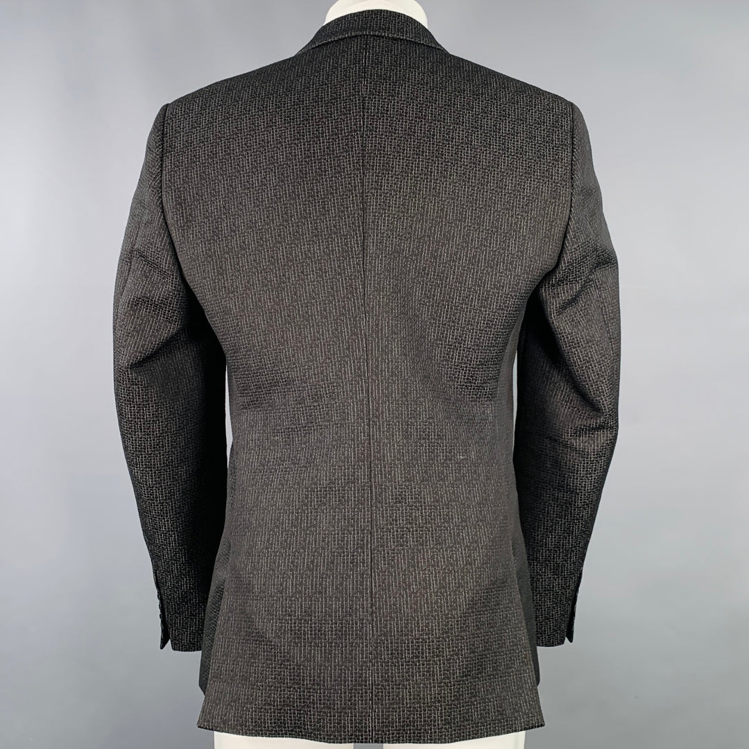 CALVIN KLEIN COLLECTION Size 38 Black Grey Textured Sport Coat