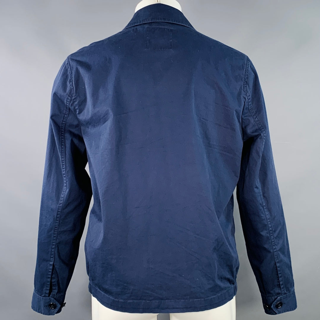 TODD SNYDER Size M Navy Cotton Blend Zip Pockets Jacket