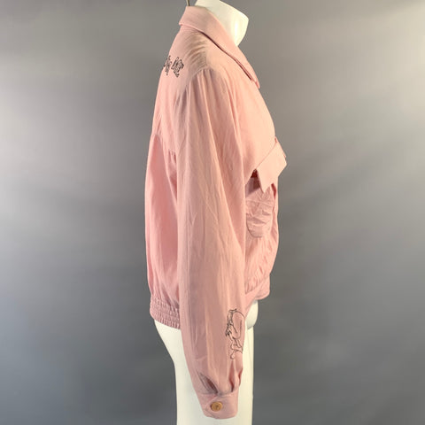 ENFANTS RICHES DEPRIMES ERD SS2018 M Pink Embroidery Wool Zip Up Jacket