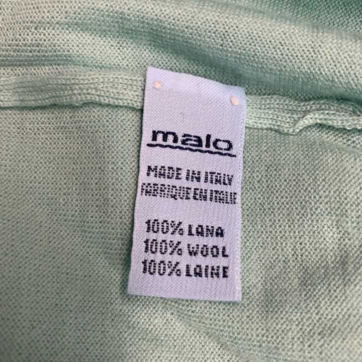 MALO Size XXL Mint Green Knit Wool Polo Pullover