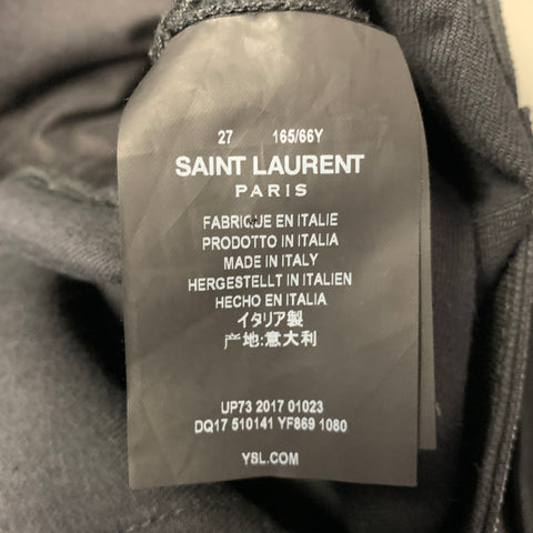 SAINT LAURENT Size 27 Black Denim Skinny Jeans
