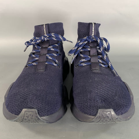 BALENCIAGA Navy Mesh Runner Sneakers