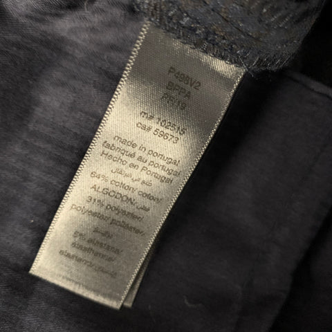JOHN VARVATOS Size 32 Navy Black Jacquard Cotton Blend Trouser Cut Dress Pants