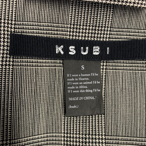 KSUBI Size S Black White Polyester Wool Glen Plaid Blazer